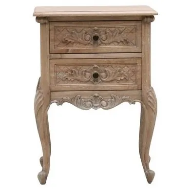 French Provincial Louis Bedside Table Handmade - antique Wood Furniture Handmade manufacture from Jepara Indonesia Furniture