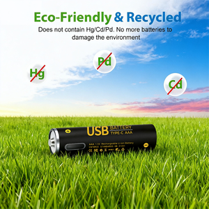 Batterie de lampe torche cylindrique Li-Ion <span class=keywords><strong>rechargeable</strong></span> USB Type-C VICTPOWER <span class=keywords><strong>D</strong></span>-9000 <span class=keywords><strong>D</strong></span> taille <span class=keywords><strong>D</strong></span> 1,5 V 9000 mWh 6000 mAh certifiée CE/FCC - Product Image 4