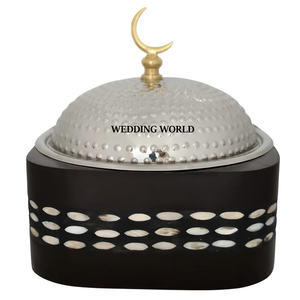 Réchaud à nourriture en métal de forme ronde, finition noire mate, pour hôtel et restaurant, vaisselle - Product Image 5