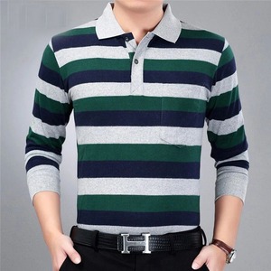 เสื้อโปโลผ้าฝ้าย100% ลำลองแฟชั่นสำหรับผู้ชายเสื้อลายทางแขนยาวเสื้อสวมหัวเข้ากับทุกชุดเสื้อทรงหลวมใส่ได้กับฤดูใบไม้ร่วง - Product Image 6