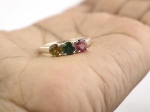 Multi <b>Tourmaline</b> 925 Sterling Silver Handmade Ring For Women Stackable Promise Ring Engagement <b>Jewelry</b> - Product Image 6