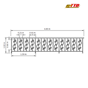 ราวระเบียงเหล็กดัดสำหรับตกแต่งทำจากผู้ผลิตในเวียดนามพร้อมพื้นผิวเคลือบด้วยผงเหมาะสำหรับใช้งานกลางแจ้ง - Product Image 6