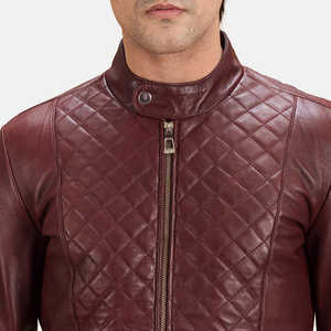 Chaqueta de invierno para hombre de diseño superior con cuello levantado manga completa 100% cuero de alta calidad personalizable precio razonable - Product Image 4
