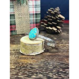 Southwest #19 Kingman Turquoise Sterling <b>Silver</b> <b>Cuff</b> <b>Bracelet</b> Made Style-Fashionable Kingman Turquoise Sterling <b>Cuff</b> <b>Bracelet</b> - Product Image 4
