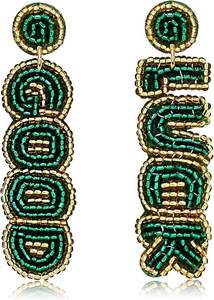 ชุดตุ้มหูลูกปัดสีเขียวสีขาวสไตล์ยุโรปและอเมริกา - Product Image 4