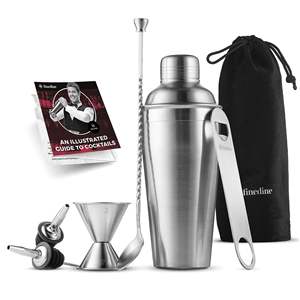 7-Piece Stainless Steel Cocktail Shaker Set Custom Logo <b>Bar</b> <b>Tool</b> with Mini Boston and Martini Jigger for Bartenders - Product Image 1