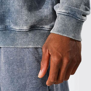 Sudadera de invierno para hombre, personalizada, lavada con ácido, 100% de algodón, transpirable, diseño impreso, sudaderas básicas con lavado ácido - Product Image 3