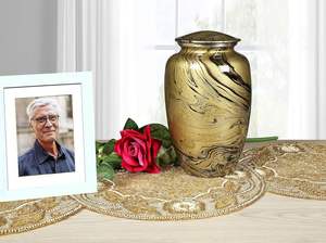 Grande urne pour les cendres humaines-Une belle et humble urne pour vos proches reste avec des fils. Cette belle urne apportera - Product Image 5