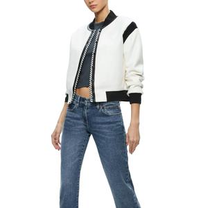 Chaqueta Corta de Cuero con Bordado Estilo Urbano para Mujer, Chaqueta Corta de Béisbol con Mangas de Cuero para Hombre 2026 - Product Image 4