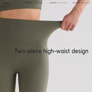 Shorts de yoga pour <span class=keywords><strong>femme</strong></span> en Spandex/Nylon, taille haute élastique, sans couture avant, extensibles dans quatre directions, respirants, 5 pouces, pour entraînement et cyclisme - Product Image 3