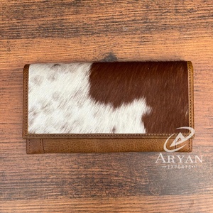 กระเป๋าคลัทช์หนังวัวแท้ดีไซน์หรูหรา2025กระเป๋าสตางค์ผมหรูหรามีช่องใส่บัตรเครดิตของขวัญสำหรับผู้หญิง - Product Image 1