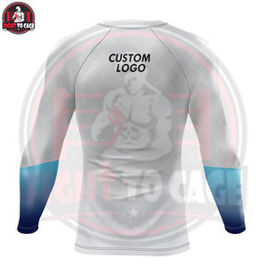 Créez votre propre rashguard MMA pour homme de haute qualité, personnalisé, imprimé, OEM ODM, à séchage rapide, manches longues, tissu 220g, couleurs personnalisées - Product Image 2