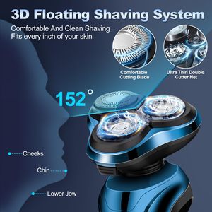 Afeitadora Eléctrica Recargable Inalámbrica para Hombre, Cuchillas Rotatorias Triples, Cabezal Flotante Impermeable, Repuesto Portátil para Viajes - Product Image 5