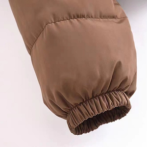 Blouson rembourré pour femmes avec logo personnalisé OEM Blouson rembourré blouson bombardier à la mode personnalisé blouson à col montant - Product Image 4