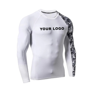 Wholesale Wholesale Custom Sublimation <b>Printed</b> Mma Rash Guard for Men Men's Short Sleeve <b>Surfing</b> t Shirt Rashguard Bjj RashGuard - Product Image 3