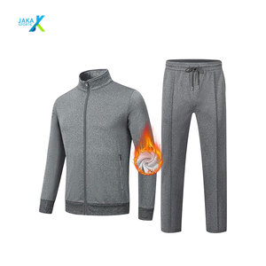 Chándal de lana para hombre, conjunto de chándal de dos piezas, chaqueta cálida y pantalones, atuendo informal Atlético - Product Image 1