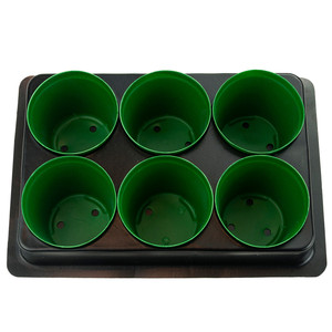 Ensemble de pots de pépinière d'extérieur TG71424, 6 unités, conteneurs de production carrés en plastique pour semis, matériau PP, avec palette - Product Image 4