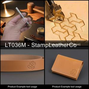 LT036M Sello de cuero Formas geométricas entrelazadas para manualidades de cuero geométrico - Product Image 1