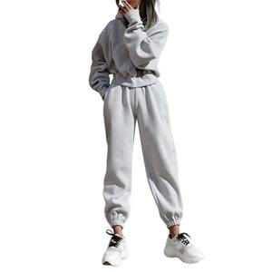 2025 nouveaux survêtements surdimensionnés décontractés élégants 100% coton respirant 2 pièces ensemble Premium personnaliser les survêtements unis - Product Image 3