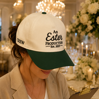 Casquette de baseball bicolore en gros, personnalisable avec logo brodé, en coton, réglable, pour événements et mariages