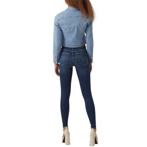 Chaqueta Vaquera de Corte Regular para Mujer, Detalle de Botones, Estilo Vintage Lavado, Ligera y Casual para Uso Diario - Product Image 3