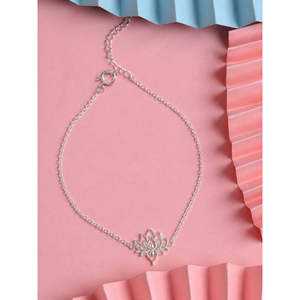 Chevillères/Payals 100 % Argent 925 Véritable pour Femmes et Filles, Plaqué Or 18K, Technologie d'incrustation personnalisée, Bijoux Diamant et Perle, Pierre Principale - Product Image 2