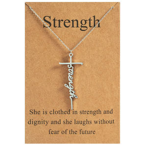 Collier Croix en Acier Inoxydable GIVELUCK, Cadeaux de Foi Chrétienne Religieuse avec Carte <span class=keywords><strong>Message</strong></span> Personnalisée, Activité d'Église - Product Image 5