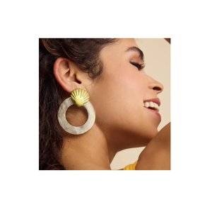 Pendientes de cuerno de estilo vintage con diseño de latón Accesorios hechos a mano Nueva joyería de moda para niñas compromiso Diseño Popular - Product Image 1