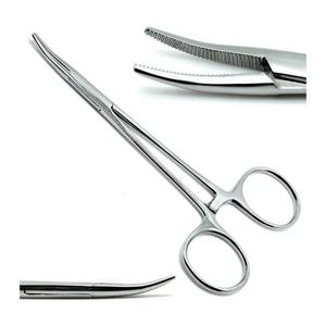 Pince à moustiques Mâchoire incurvée droite Outils à main à usage unique Instruments dentaires chirurgicaux en acier inoxydable - Product Image 1