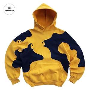 เสื้อกันหนาวมีฮู้ดสำหรับผู้ชายโอเวอร์ไซส์ผ้าฟลีซกันหนาวมีฮู้ดฟอกสีลายผีเสื้อแนววินเทจแบบ420gsm - Product Image 2