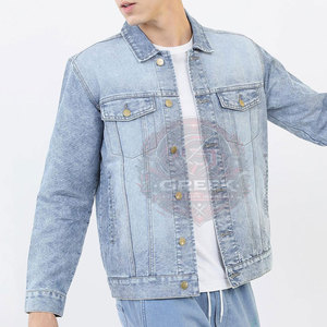 Veste en jean pour homme en coton avec logo personnalisé sur le devant, respirante, pour l'extérieur, vente en ligne en gros - Product Image 3