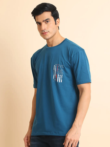 T-shirt tendance surdimensionné à col rond et demi-manches 100% coton imprimé extensible-Mudbrown pour un confort et un style ultimes - Product Image 4