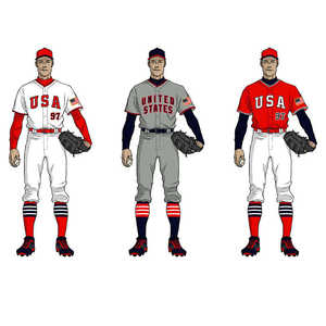 Uniformes de basket-ball pour hommes brodés personnalisés vente en gros bouton design maillot de baseball ensemble de vêtements de sport avec logo personnalisé - Product Image 2