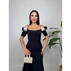 Vestido Midi Blanco con Tirantes y Detalle de Perlas y Manga Rosa missJANELL - Elegante Mezcla de Poliéster y Elastano para la Moda Femenina - Product Image 5