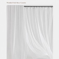 Voilage froissé en polyester blanc, filtrant la lumière et réduisant le bruit, avec cordon de suspension, pour salon et balcon