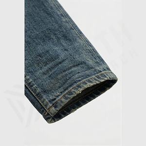 Pantalones Vaqueros de Mezclilla Ajustados de Cintura Alta para Hombre, Pantalones Rectos Duraderos con Parches, Precios al por Mayor, Estilo Clásico, Color Personalizado - Product Image 6