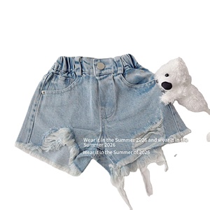 กางเกงยีนส์ขาสั้นเอวสูงทรงหลวมสำหรับผู้หญิง สไตล์ลำลองสำหรับฤดูร้อน - Product Image 1