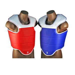 Protecteur de poitrine de boxe unisexe rouge bleu Taekwondo, karaté MMA Guard TKD, équipement de Sparring réversible - Product Image 1