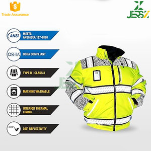 Men's Hi-Vis Safety Jackets with Reflective Stripes Custom OEM Bulk Supplier Manufacturer Maximum Visibility Work Bombers - Product Image 4