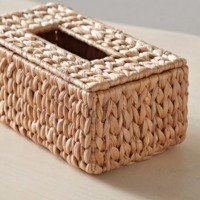 Boîte à mouchoirs en jacinthe d'eau, boîtes de rangement faites à la main, écologiques, naturelles, décoration intérieure et extérieure, vente en gros du Vietnam