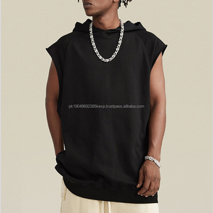 ผู้ผลิตขายส่งเสื้อฮู้ดผู้ชายทรงหลวม สกรีนลายปักตามสั่ง เนื้อผ้าหนา ทรงโอเวอร์ไซส์ แบบไม่มีแขน ใส่ได้ทั้งชายและหญิง - Product Image 1