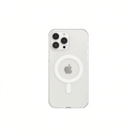 Étui de protection antichoc transparent magnétique en TPU+PC pour téléphone portable avec anneau magnétique