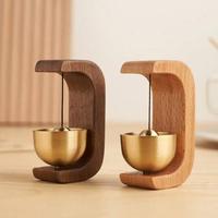 Sonnette de porte magnétique en bois à piles avec carillons éoliens, design moderne, construction en bois massif, fabriquée en Inde
