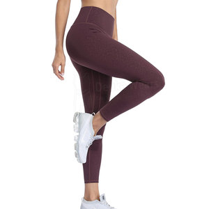 Legging de yoga extensible sans couture pour femme, taille mi-haute, effet push-up, design personnalisé OEM, 100 % polyester, vêtements de sport - Product Image 3