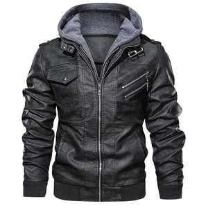 100% Original cuero hecho hombres chaqueta de cuero de moda precio más bajo chaqueta de cuero de moda para hombres - Product Image 1