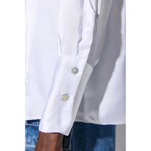 Haut en mousseline décontracté et formel pour femme en taille XL, motif animal léopard et floral brodé, décoration en dentelle, logo sur le devant - Product Image 4