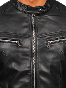 <b>Cheap</b> Price Custom <b>Men's</b> Classic Style <b>Leather</b> <b>Jacket</b> Winter Fashionable Plain Zipper Design Plus Size - Product Image 3