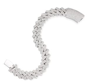 Pulsera Cubana de Moissanita con Cierre Iced Out de 15 mm, Pulsera de Tenis de Plata de Ley 925, Regalo de Aniversario, Joyería Fina - Product Image 3