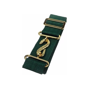 New Arrival Masonic Belt Extender Green Leather Made <b>Embroidery</b> Leather <b>Material</b> and Senior Warden Rank - Product Image 1