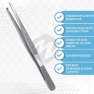 Pince à pouce en tissu pince à épiler 6 "15.24 cm émoussé 1x2 dent de rat droite Premium Instruments médicaux chirurgicaux en acier inoxydable - Product Image 6